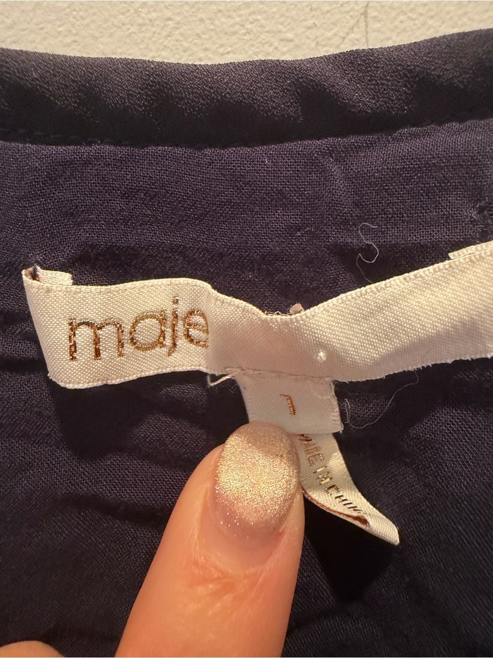 Maje Navy Rolini Pleated Mini Dress - Picture 3 of 5
